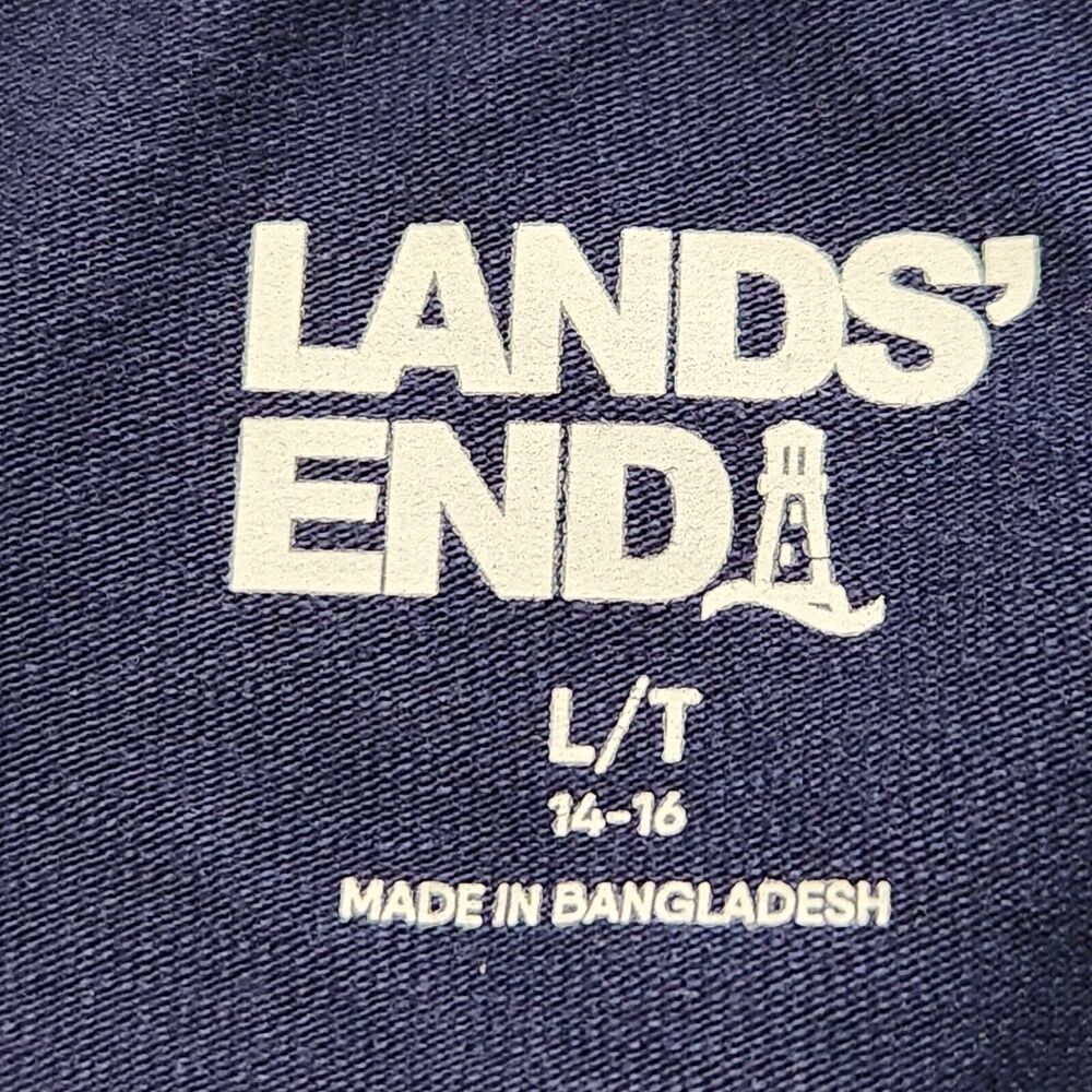 Land End Mom Long sleeve Top Size Large Blue Navy Color Casual. New - Picture 7 of 9